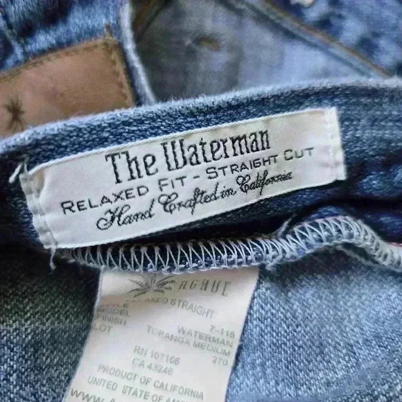 Agave Waterman Men's Denim Jeans Relaxed Fit-Straight Cut size 36 #006 - Picture 9 of 10